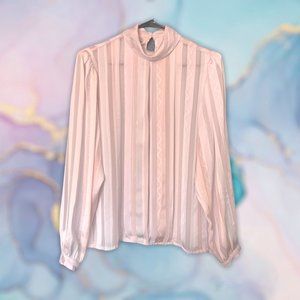 Vintage Pastel Satin Blouse by Notations